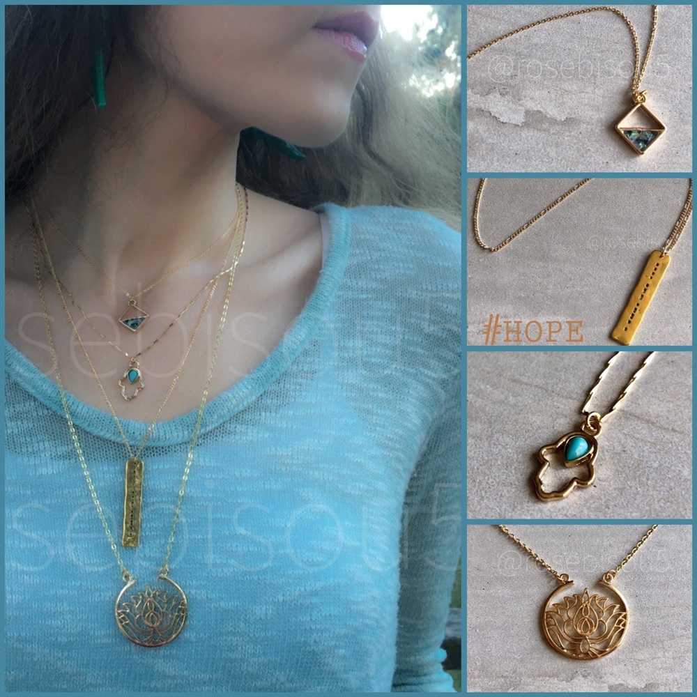 🆕{✨E&L🌙}Delicate Gold +Abalone Layering Necklace - Picture 5 of 8